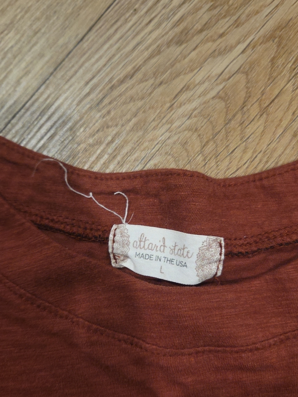 Altar'd State Rust Red Ruffle Peplum Crop Top - Picture 2 of 5
